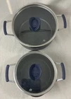 T-fal Quart Black Nonstick Stock Pots Heat Mastery Butterfly Glass Lids Lot Of 2 Used. Price: $40.00.