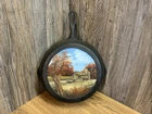Vintage Artist Signed Oil Painting Old Cast Iron 10 1/2 Inch Fry Pan L3 Used. Price: $39.99.