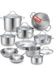 Mueller Pots And Pans Set 17-PIECE, Ultra-clad Pro Stainless Steel Cookware New. Price: $169.99.