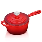 1 With Lid, Leonyo Enameled Cast Iron Quarts, Red New. Price: $55.68.