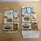 Pillsbury White Kitchen Towel & Pot Holder Set Doughboy Just Bake Fall Decor New. Price: $26.34.
