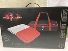 Hells Kitchen 3 Quart Casserole And Carrier Red Black Clear Glass New. Price: $39.99.