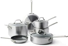 Greenpan Craft Steel 10-PIECE Cookware Set With Bonus Protectors, Silver New. Price: $344.00.