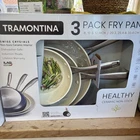 Tramontina 3-PACK Fry Pans, 8" 10" And 12", Cold-forged With Ceramic Interior New. Price: $65.00.