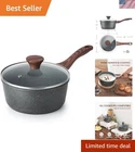 Oven Safe Swiss Granite Coated Saucepan With Glass Lid - 2 Qt Convenience New. Price: $80.98.