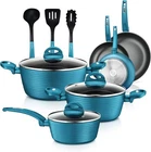 Nutrichef Professional 12-PIECE Nonstick Cookware One Size, Teal New. Price: $186.59.