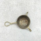 1920 Vintage Brass Tea Strainer Sieve Unique Kitchenware Old Wall Hanging ME871 Used. Price: $65.00.