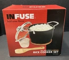 Infuse 5-PIECE Non-stick Aluminum Rice Cooker Set New Box. Price: $15.00.