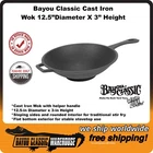 Bayou Classic Cast Iron Wok 12.5" Diameter X 3" Height 7437 Flat Bottom New. Price: $64.88.