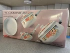 Gmi 7-PIECE Porcelain Enamel High Dome Cookware Set White Floral W/ Lids New. Price: $50.00.