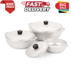 Imusa 3PC Caldero Set Cast Aluminum Dutch Oven Pots With Lids 1.5-5.2QT New. Price: $44.89.