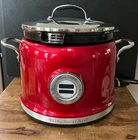 Kitchenaid Multi-cooker Candy Apple Red 4QT W/ Lid, Strainer, Non Stick Used. Price: $114.00.