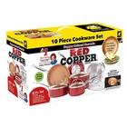 Bulbhead (10824) Red Pc Copper-infused Ceramic Non-stick Cookware Set New. Price: $94.99.