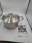 Made 6 Quart Stock Pot With Lid All Brushed Stainless Steel 5-PLY Clad New. Price: $139.00.