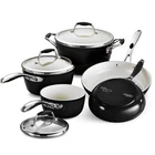 Tramontina Ceramica Deluxe 8-PIECE Cookware Set With Lids, Metallic Black New. Price: $187.70.