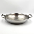 Belgique Saute Paella Skillet Pan 20619 Double Handle Stainless Steel 12" No Lid Used. Price: $32.88.