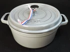 Staub Cast Iron 4 Qt Round Cocotte Dutch Oven - Graphite Grey France New. Price: $165.00.