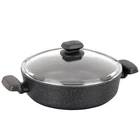 Korkmaz Ornella Non Stick 9.5 Inch 2.5 Liter Low Casserole With Lid Black New. Price: $75.04.
