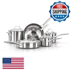 Calphalon Classic 10-PC Stainless Steel Cookware Set Impact-bonded Aluminum New. Price: $325.27.