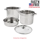 Hot Sale Mainstays 4-PIECE Stainless Steel 8 Qt Cooker Multipot Set, New Usa. Price: $24.93.
