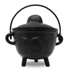 New Age Imports, Inc. Triple Moon Cast Iron Cauldron W/handle & Lid. Price: $28.91.
