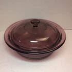 Corningware Visions Cranberry Qt Litre Ribbed Casserole Dish W/ Lid V-31 Used. Price: $26.10.