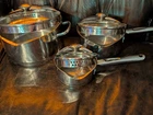 Wearever 3-PC Cookware Set Double Spout Strainer Lid Used. Price: $138.99.