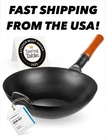 Carbon Steel Wok 13.5 Stir Fry Pans W/ Flat Bottom Pow Traditional New. Price: $59.00.