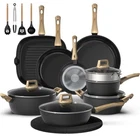 Bazova 23-PIECE Pots And Pans Set Stick,titanium Ceramic Cookware Non... New. Price: $93.32.