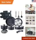 Chef Power 19-PIECE Ceramic Nonstick Cookware Set Detachable Handle, Versatile New. Price: $126.27.