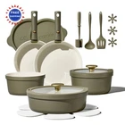 Ceramic Cookware Set 21 Piece Detachable Handles Non Stick Induction Pfas Carote New. Price: $154.99.