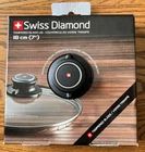 New Swiss Diamond 7" Tempered Glass Lid Adjustable Steam Vent. Price: $35.97.