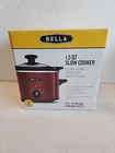 Bella Slow Cooker 1.5 Qt Glass Lid 3 Temp Settings Red Dishwasher Safe Desc/pics New. Price: $15.00.