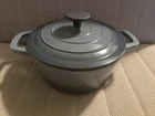 Smith & Clark Ironworks 3 Qt Enameled Cast Dutch Oven Blue/green Used. Price: $40.00.
