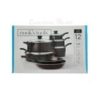 Cooks Tools 12 Piece Pan Set Black Non-stick Vented Lids Electric Gas New. Price: $69.00.