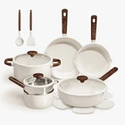 Carote 15-PIECE Ceramic Cookware Set Nonstick Pots Pans Steamer White Freeship New. Price: $48.99.