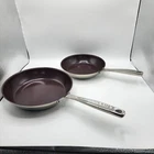 Nuwave Frying Pan Cookware With Duralon Set Of 2 - 10.5 And 9" Preowned. Used. Price: $46.00.