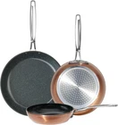 Nuwave 3-PIECE 8 10 12 Forged Lightweight 3PC Fry Pan Set, Rustic Copper New. Price: $149.71.