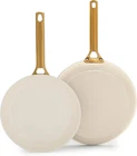 Greenpan Swift Nonstick 10" 12" Frying Skillet Set Ceramic Pfas-free Cream New. Price: $99.00.