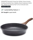 Sensarte Nonstick Frying Pan Skillet, Swiss Granite Coating 8 Inch, Gray New. Price: $25.00.