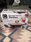 Non-stick Electric Skillet W/ Glass Lid In Black, 12", Century Appliance, 450F Open. Price: $50.00.