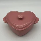 The Pioneer Woman Mini Cocotte Heart Pink Stoneware Casserole Dish With Lid A51 Used. Price: $18.00.