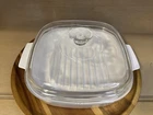 Corning Ware 10" Cooker W/ Pyrex Lid, M-10-GR-B, A12C Microwave Safe New. Price: $19.99.