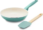Greenpan Rio Healthy Ceramic Nonstick 8" Frypan And Spatula Set, Turquoise New. Price: $25.74.
