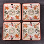 Set Of 4 Temptations Winter Whimsy Christmas Square Dinner Plates Reindeer Etc New. Price: $84.99.