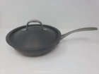 Calphalon Hard Anodized Aluminum Frying Sauce Pan Qt 9" 2/LID D1609 Used. Price: $40.00.