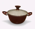 Greenpan 5 Qt Ceramic Stock Pot Dutch Oven Non Stick Lid Handles Red Burgundy Used. Price: $28.95.