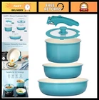 5PCS Nonstick Cookware Set With Detachable Handle, Ceramic Pots For All Stoves, New. Price: $71.99.
