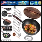 Leidawn 12.8" Carbon Steel WOK-11PCS Woks & Stir Fry Pans With Lid, No New. Price: $55.99.