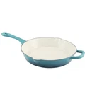 Crock Pot Artisan Enameled 12" Round Cast Iron Skillet In Teal Ombre New. Price: $38.99.